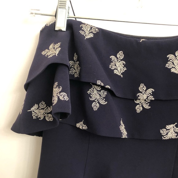 Cinq a Sept Eza Strapless Embroidered Ruffle Dress - Picture 7 of 8